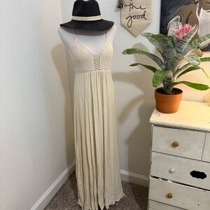 Lulus Cream Crochet Dress xsmall